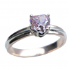 Bague Coeur Rose sur fond blanc - Le Lys Blanc