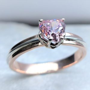 Bague Coeur Rose - Le Lys BLanc